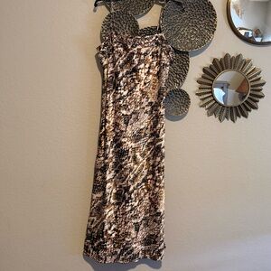 Snake Print Midi Dress